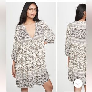 Spell Cream and Gray Patterned Dress